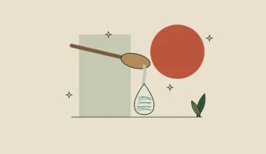 Ilustración de una gota espesa con fibras de celulosa que cae de una cuchara de madera