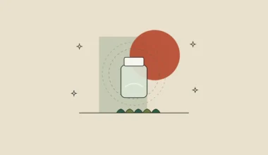 Ilustración de un frasco de gel-crema rodeado de un halo de luz, con escamas estilizadas en la base