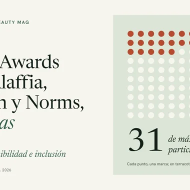 Cuadrícula de 130 puntos con 31 resaltados en terracota, las marcas premiadas