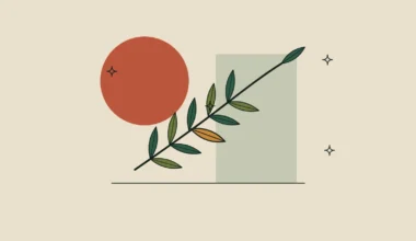 Ilustración de una rama de laurel con una hoja destacada