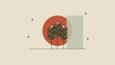 Ilustración de tres espigas de trigo con hojas verdes sobre un círculo terracota, en referencia al extracto de trigo con fitoceramidas.