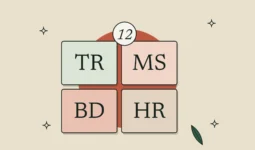 Cuatro fichas con los códigos de categoría y una insignia con el número 12